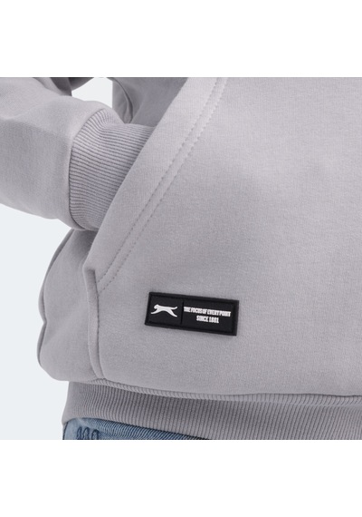 Slazenger LENE Çocuk Kapüşonlu Cepli Taş Gri Sweatshirt