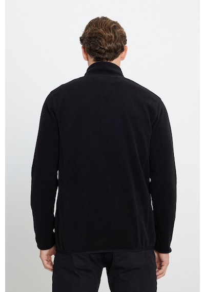 AC&Co / Altınyıldız Classics Erkek Anti-pilling Tüylenme Yapmayan Standart Fit Bato Yaka Sweatshirt Polar Ceket Siyah
