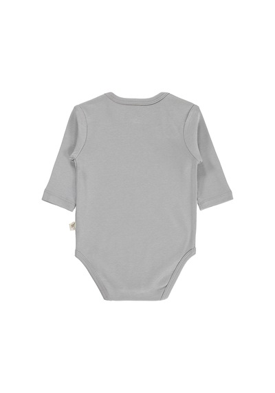 Civil Baby 3 Lü Basıc Uzun Kol 0-36 Ay Çıtçıtlı Badi - Gri Açık Gri