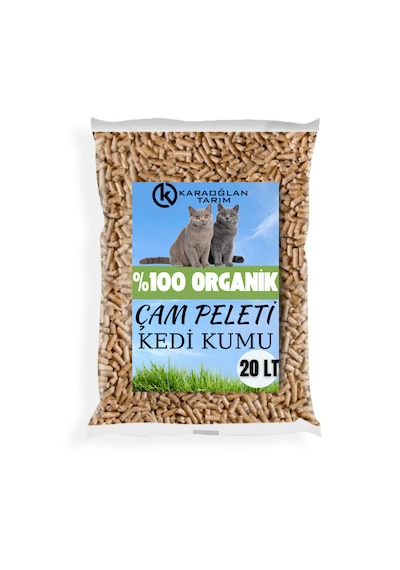 Karaoğlan Tarım Kedi Kumu Organik %100 Çam Peleti Kokulu Tozsuz 20 L 10 KG