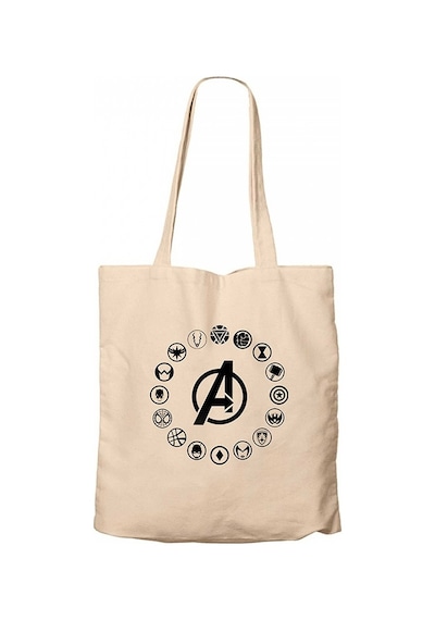 Avengers Heroes Logo Krem Kanvas Bez Çanta Krem