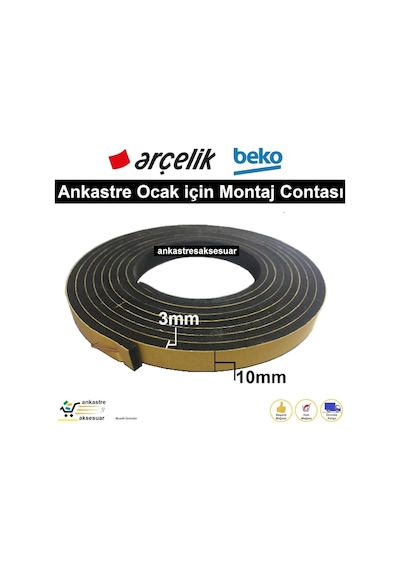 Arçelik Uyumlu Ankastre Ocak Için Sızdırmazlık Çevre Montaj Contası - 377283835