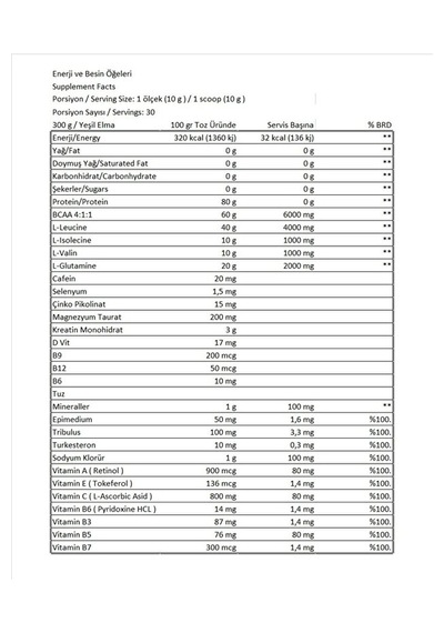 Proflaks Plus Vitamax 300 Gr / Glutamine 300 Gr Aromasız