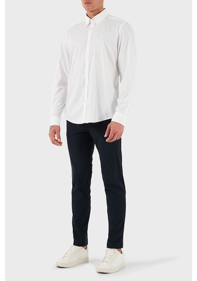 Boss Pamuklu Slim Fit Düğmeli Yaka Uzun Kollu Gömlek Erkek Gömlek 50545227 100 Beyaz