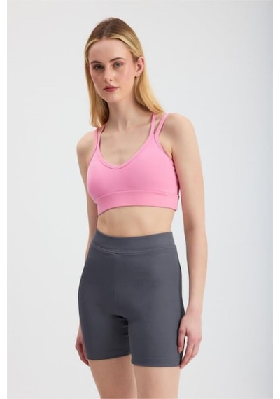 Sırt Çapraz Askılı Crop Bluz - S504568 Pembe