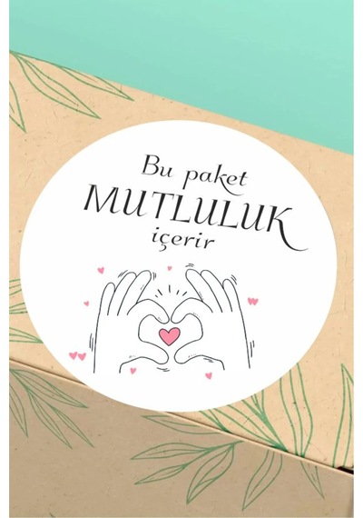 Paketleme Teşekkürler Etiketi Mutluluk İçerir Kargo Ambalaj Etik