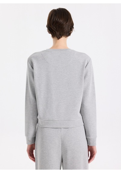 Discovery Expedition Gri Kadın Relaxed Baskılı Sweatshirt D5wl-swt3615 Gri Melanj
