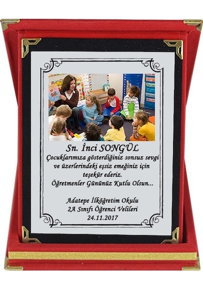 Öğretmenler Günü Hediyesi Fotoğraflı Ve Isimli Plaket