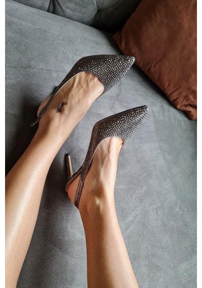 036 6169 Topukla Kadın Taşlı Topuklu Stiletto Abiye Ayakkabı 001
