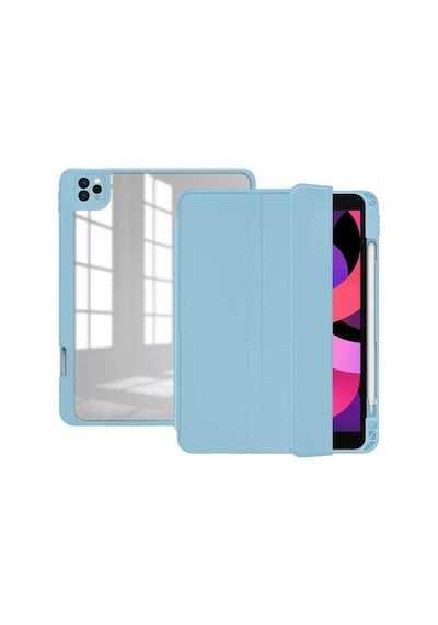Apple Uyumlu iPad Pro 12.9 4. Nesil 2020 Kılıf Kalem Bölmeli Şeffaf Case