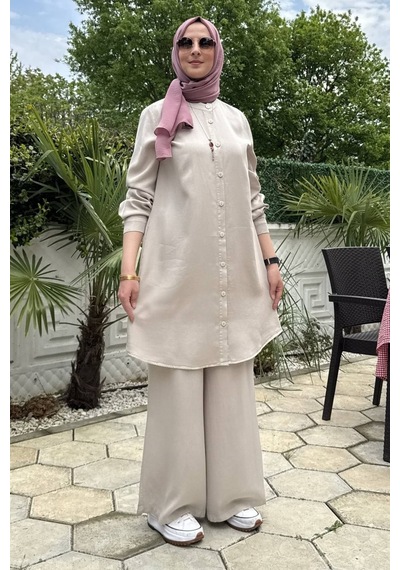 Rabia Şamlı Ezgi Pantolonlu Takım Taş Normal