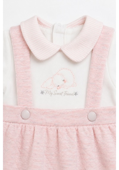 Babyhola Kız Bebek Salopet Görünümlü Tulum 13999 Pembe