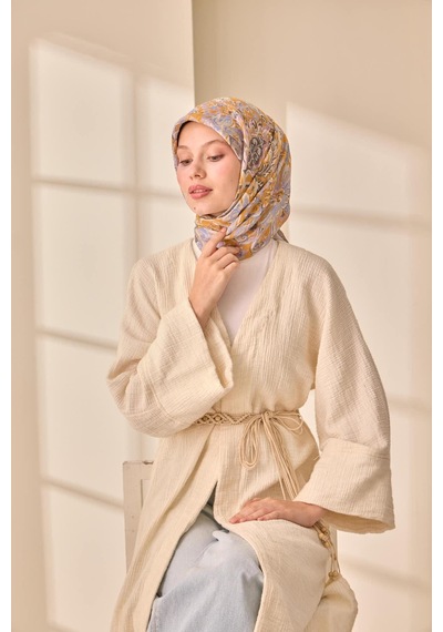 Silk Home Olinda İpek Eşarp 47002-37 Gri, Mavi, Hardal, Taş, Lila