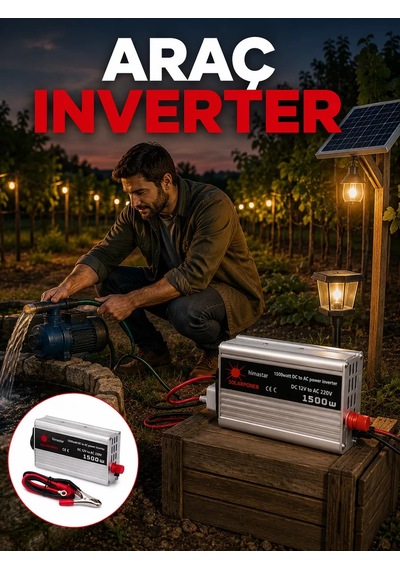 Akü Gücünü Ev Elektriğine Dönüştüren Güçlü İnvertör 1500w Belirtilmemibelirtilmemişş