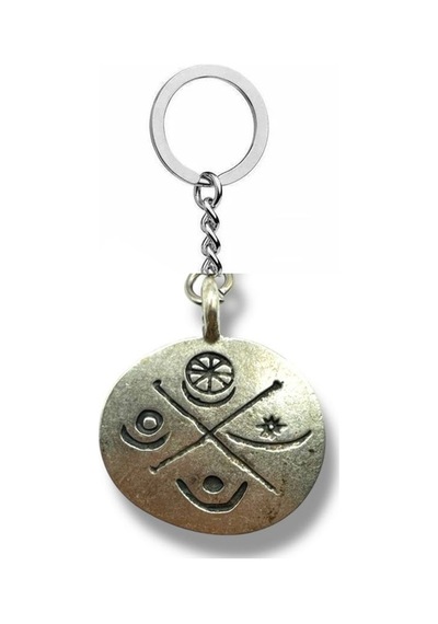 Atiye Göbeklitepe Sembol Figürlü Anahtarlık Gümüş Renk Spiritüel Metal Unisex Aksesuar