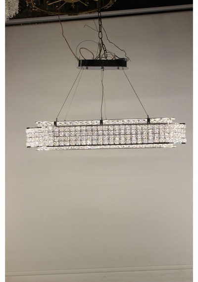 Kristal Taşlı Masaüstü Led Avize 3 Renk Işıklı Modern Aydınlatma Gümüş