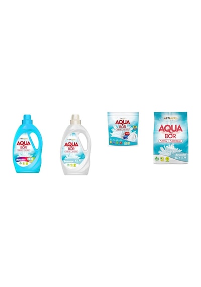 Aquabor Doğal Mineralli Sıvı Renkliler + Sıvı Beyaz + Tablet + 4 Kg Beyaz 4 Lü Set