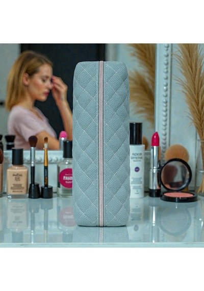 Makyaj Malzeme Çantası, Kapitone Mini Vanity Çanta Zarif Kompakt Form 20 8 8 Cm 1 Ad Turkuaz