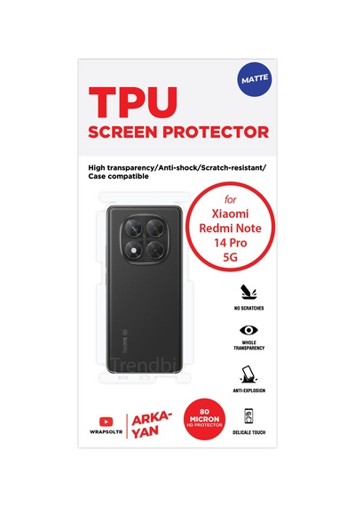 Xiaomi Redmi Note 14 Pro 5g Mat Arka Ve Yan Koruyucu Tpu Film
