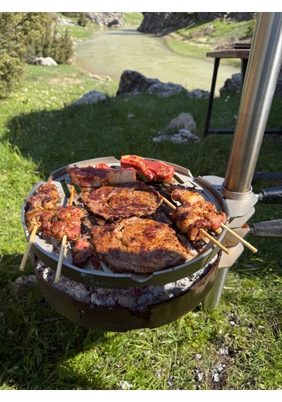 Bravon Outdoor Em As Katlanabilir Paslanmaz Kamp Mangalı Yuvarlak 3 Mm