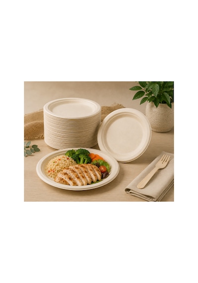 Karton Ekolojik Tabak 18 Cm 1000 Adet Tek Kullanımlık Kâğıt Tabak - 917537530