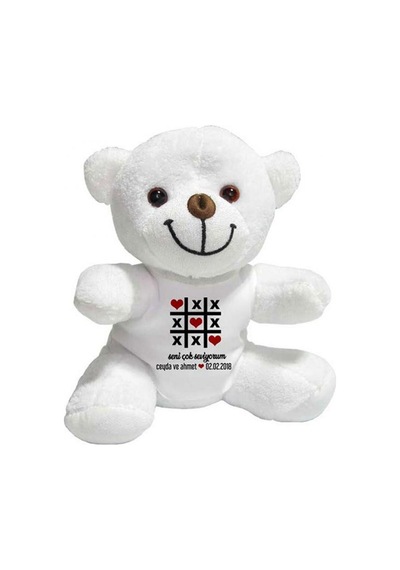 Kişiye Özel Baskılı Peluş Beyaz Ayı