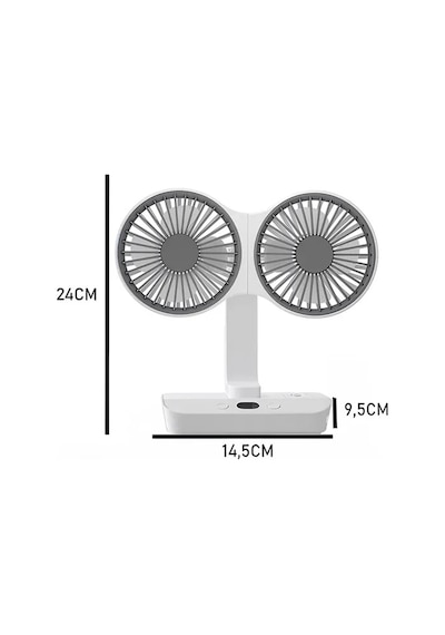 Vtn-01 Masaüstü Çift Fanlı Led Işıklı Soğutucu Vantilatör