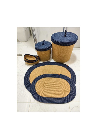 Jüt Hasır 6 Lı Banyo Paspas Takımı Bohem Tarzı Paspas:50x80/ 40x60 /çamaşır Sepet 40x36 ,25x25 Hasır Kırçılmavi Hasır Kırçılmavi Jüt Hasır 6 Lı Banyo Paspas Takımı Bohem Tarzı Paspas:50x80/ 40x60 /çamaşır Sepet 40x36 ,25x25 Hasır Kırçılmavi Hasır Kırçılmavi