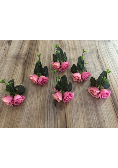 Küçük Pembe Gül Peçete Halkası 6 Adet Çok Renkli