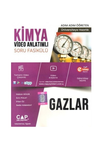 2025 Çap Yayınları Üniversiteye Hazırlık Kimya Gazlar Konu Anlatımlı Soru Bankası