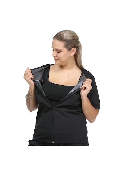 Enenstyle Fashıon Boutıque Termal Sauna Fermuarlı Atlet Siyah