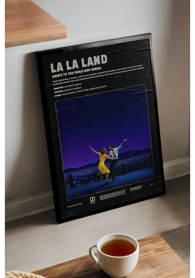 La La Land Siyah Ahşap Çerçeveli Poster, Dekoratif Film Duvar Tablosu
