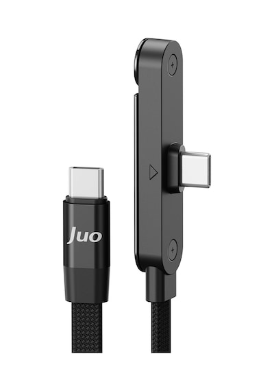 Juo 100w Type-c To Type-c Hızlı Şarj Kablosu Katlanabilir Standlı E-mark Çipli Örgülü 1.2 Metre Kablo