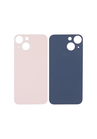 Apple Uyumlu iPhone 13 Mini Logolu Arka Pil Batarya Kapağı, Lens Hariç. Pembe