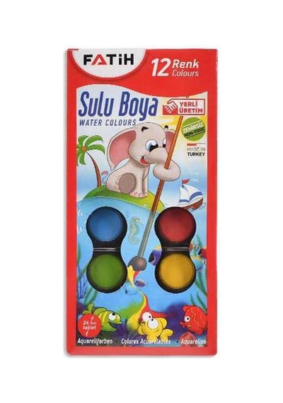 S-12 Sulu Boya 12 Renk Çok Renkli