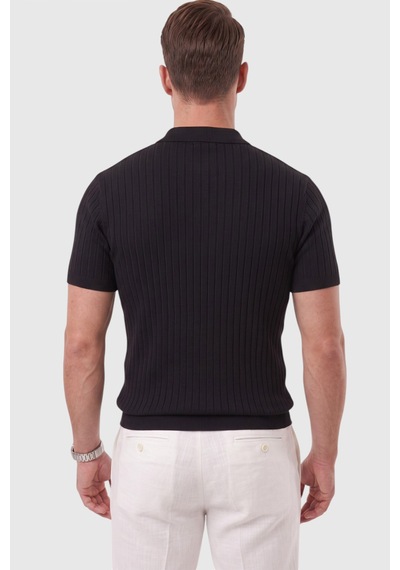 Rizzup Erkek Regular Fit Rahat Kesim Düğmeli Siyah Polo Yaka Triko Tişört Yumuşak Likralı 2608210 Rizzup Erkek Regular Fit Rahat Kesim Düğmeli Siyah Polo Yaka Triko Tişört Yumuşak Likralı 2608210