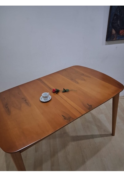 Masa Oval 90642 Retro Ayak Model Kayın Retro Açılır Parlak Açık Ceviz Tabla El Yapım Kahverengi Masa Oval 90642 Retro Ayak Model Kayın Retro Açılır Parlak Açık Ceviz Tabla El Yapım Kahverengi