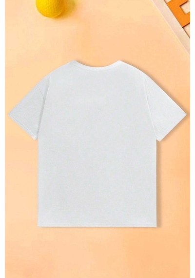 Uyguntarz Çocuk Gumball Baskılı Pamuklu Tshirt Beyaz