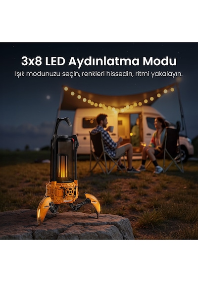 Gravastar Süpernova 25w Bluetooth Hoparlör, Taşınabilir Stereo Ses Bombası, Rgb Işıklı, 2 Adet, Sarı