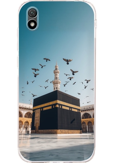 Huawei Y5 2019 - Honor 8s Uyumlu Kabe Umre Ve Kuşlar Baskılı Silikon Kılıf Renkli