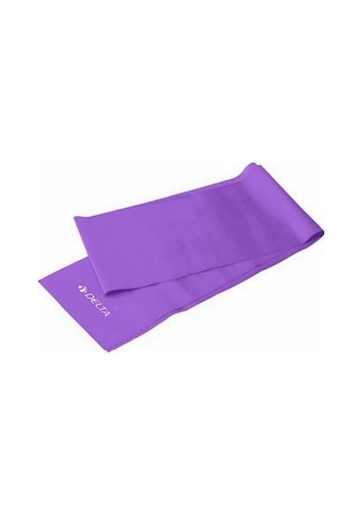 Delta Pilates Bandı Orta Sert 120 X 15 Cm Egzersiz Direnç Lastiği Uç Kısmı Açık Mor