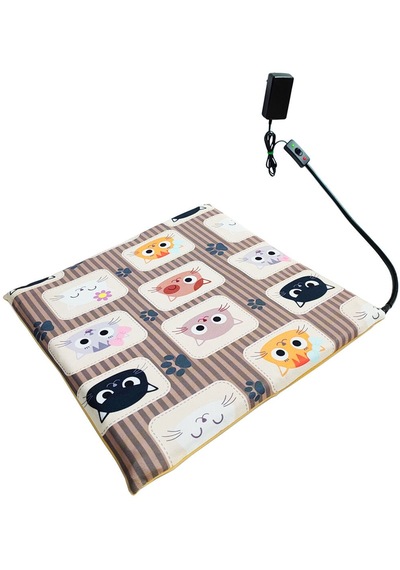 Kedi Minderi Isıtmalı Model 45x45cm 12v Adaptörlü Su Geçirmez Kdtes88
