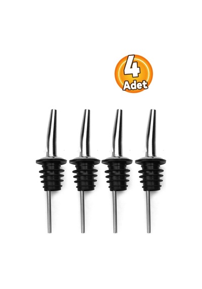 4 Adet Çelik Yağ Tıpası Şişe Akıtıcı Şarap Şişesi Bijon Yağ Akıtıcı Sirke Sosluk Akıtıcı 4'lü Paket Diğer