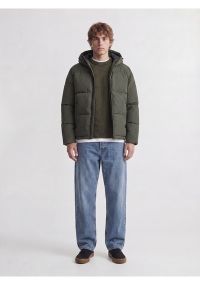 Jack & Jones Erkek Ayarlanabilir Bagcikli Kapüsonlu Puffer Ceket - Galaxy - 12303930 Rosin