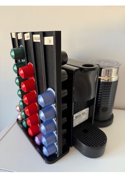 Kapsül Kahve Tutucu Dekoratif Standı 70 Kapasiteli Nespresso Uyumlu Siyah