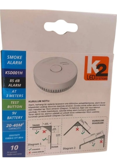 Duman Dedektörü Pilli K2 Ksd001h