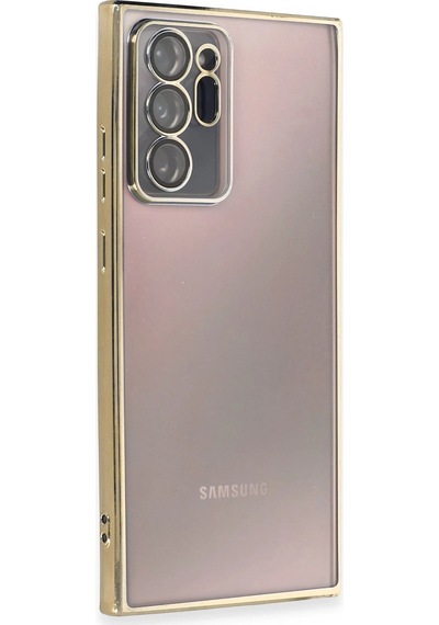 Newface Samsung Galaxy Uyumlu Note 20 Ultra Kılıf Razer Lensli Silikon Semeglbl - 63 - Gold