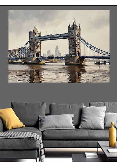Ahşap Tablo Tower Bridge Ve Londra Manzarası