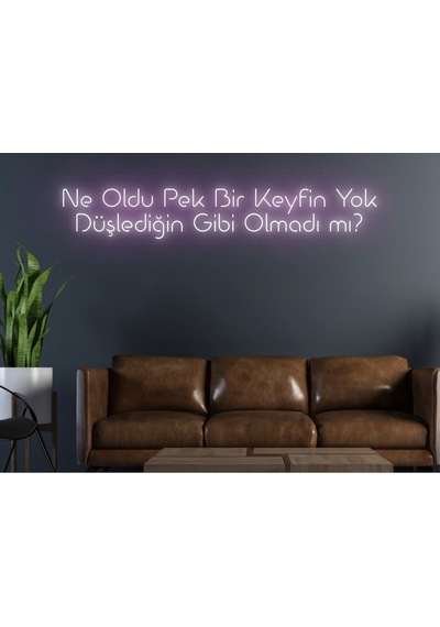 Ne Oldu Pek Bir Keyfin Yok Düşlediğin Gibi Olmadı Mı Yazılı Neon Tabela Pembe