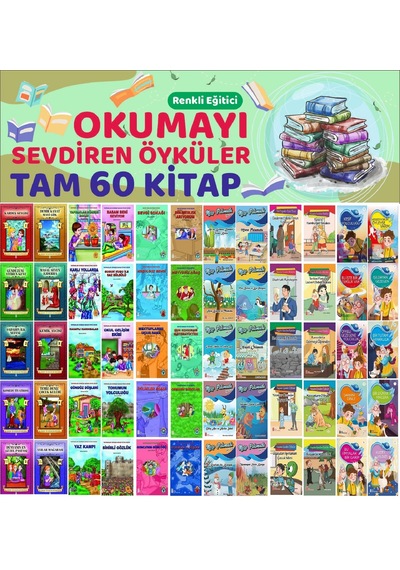 3.ve 4.sınıflar İçin Renkli Eğitici Okumayı Sevdiren Hikayeler 60 Kitap